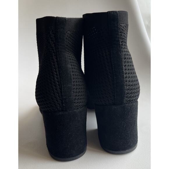 Eileen Fisher Croft Stretch Knit Open Toe Bootie Sz 9 Black Stretch Knit - Picture 12 of 14
